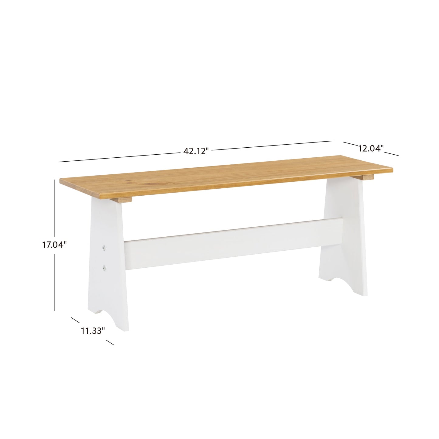 Banc sans dossier Pender blanc miel grand format