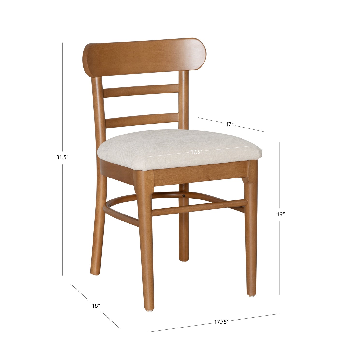 Chaise de salle à manger Mariah Brown, siège rembourré (lot de 2)