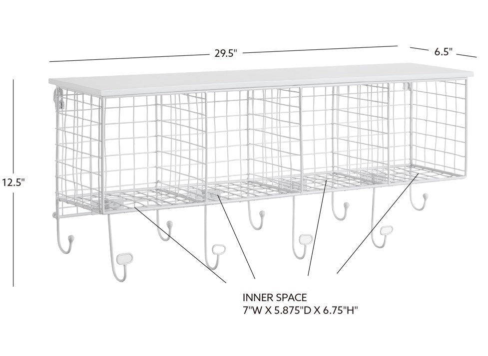 Étagère murale à 4 casiers