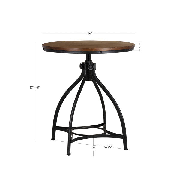 Table de bar ronde réglable Haywood Gray
