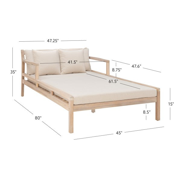 Chaise longue double d'extérieur Svana beige
