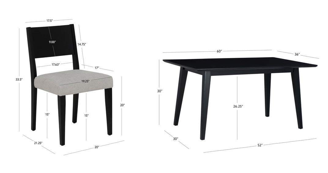 Ensemble de salle à manger rembourré Cosgrove 5 pièces