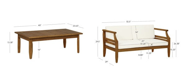 Ensemble canapé deux places et table basse Corolla bleu marine ou beige