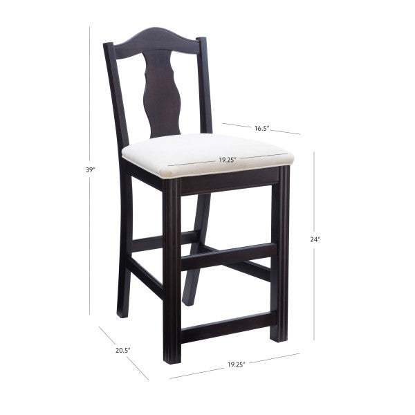 Tabouret de comptoir rembourré Jax Brown (ensemble de 2)