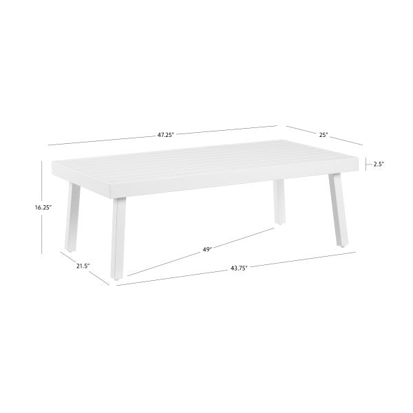 Table basse d'extérieur en aluminium Alora