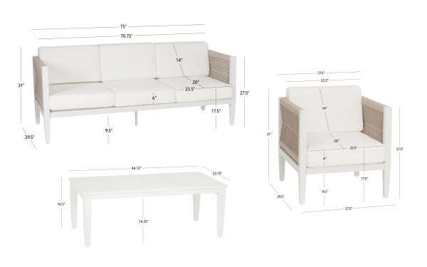 Ensemble de conversation d'extérieur Calabash 4 pièces