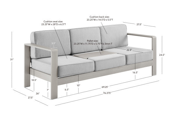 Canapé d'extérieur 3 places Key Largo