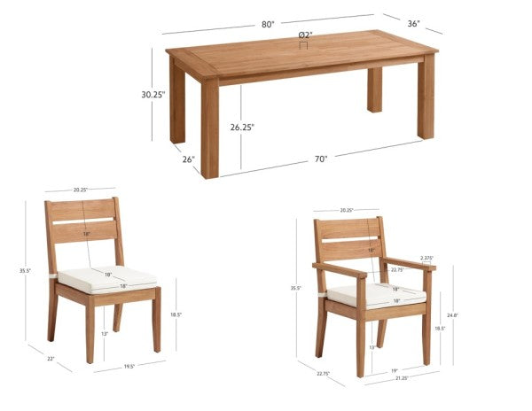 Ensemble de salle à manger d'extérieur Cannon 7 pièces