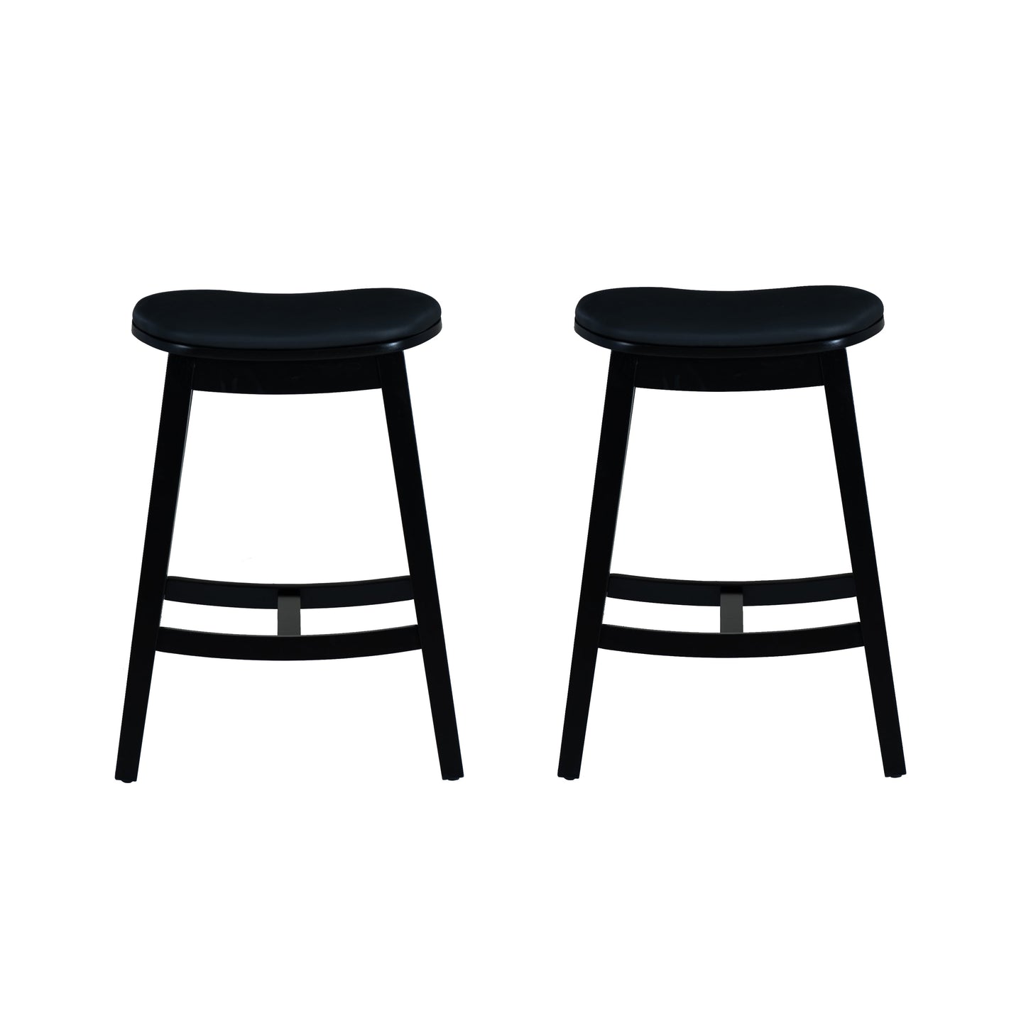 Tabourets de bar Cappy sans dossier avec coussin en similicuir (lot de 2)