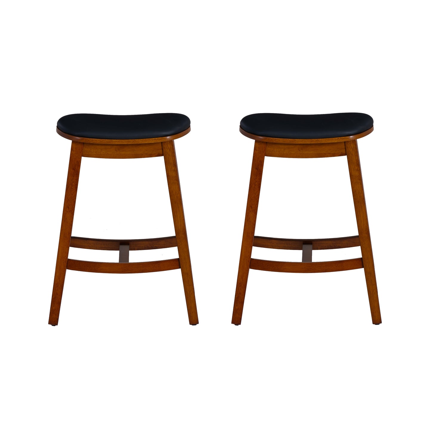 Tabourets de bar Cappy sans dossier avec coussin en similicuir (lot de 2)