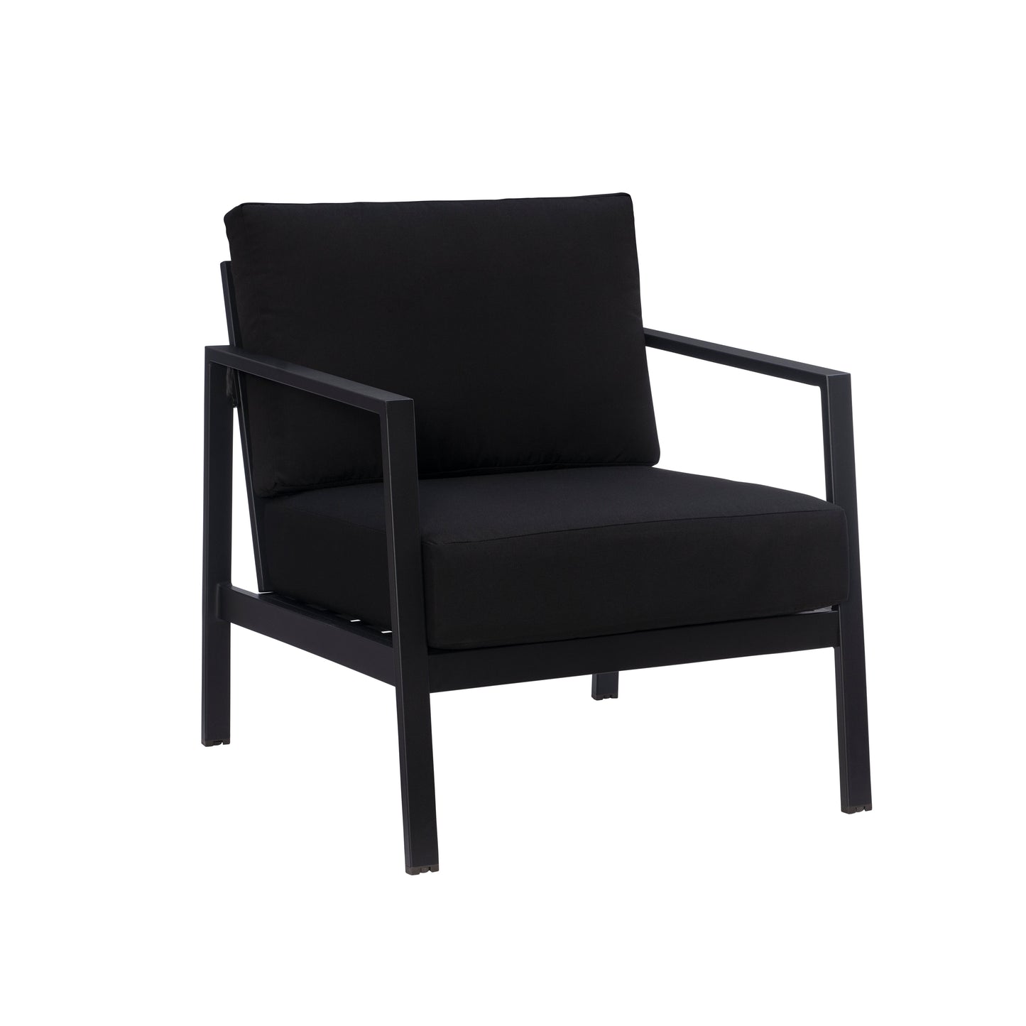 Fauteuil d'extérieur Alora en aluminium noir