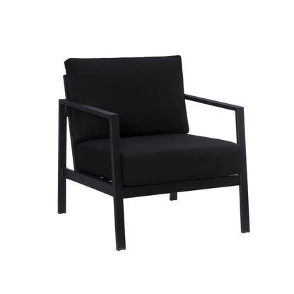 Fauteuil d'extérieur Alora en aluminium noir