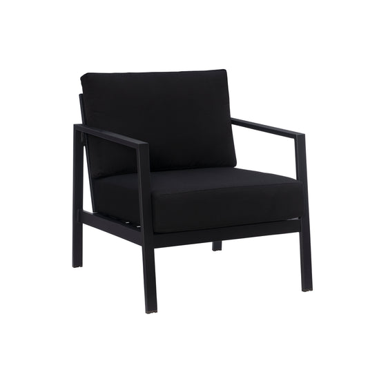 Fauteuil d'extérieur Alora en aluminium noir