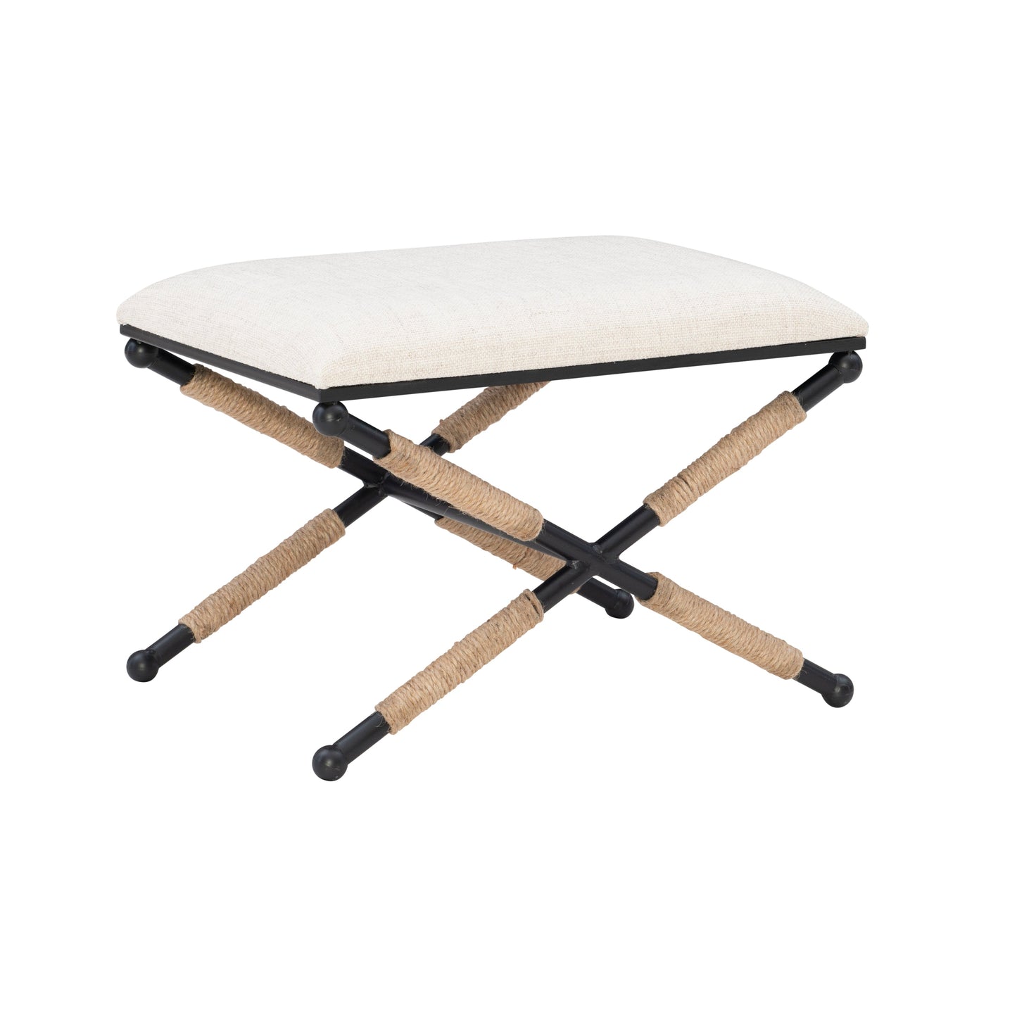 Tabouret d'appoint en lin de campagne