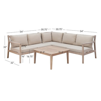 Ensemble de canapés d'angle 4 pièces Svana beige ou marine