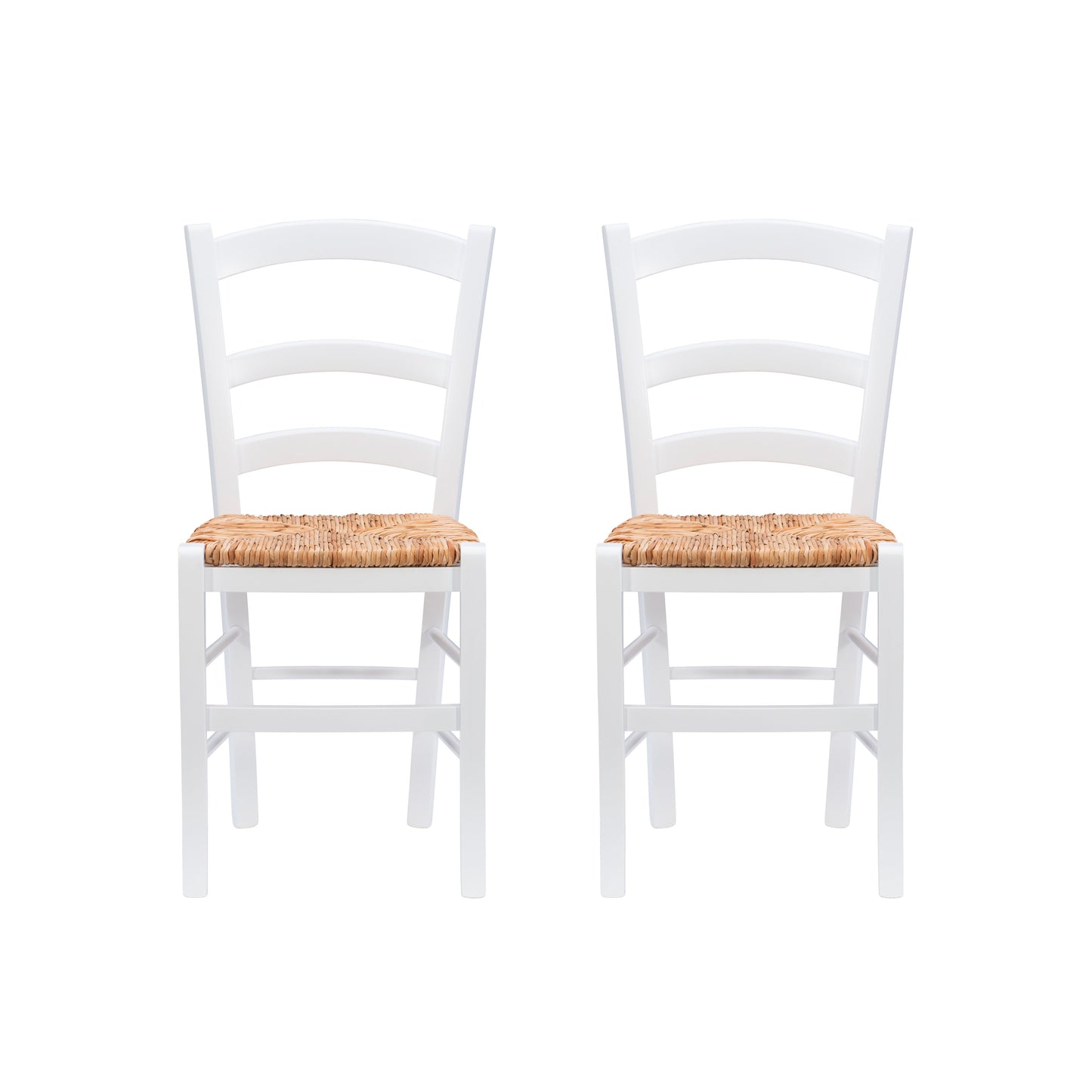 Chaise de salle à manger Venezia White Rush Seat (lot de 2)
