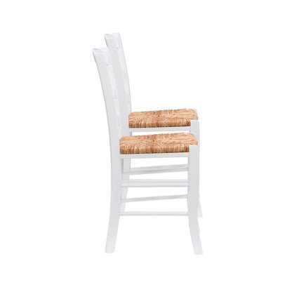 Chaise de salle à manger Venezia White Rush Seat (lot de 2)