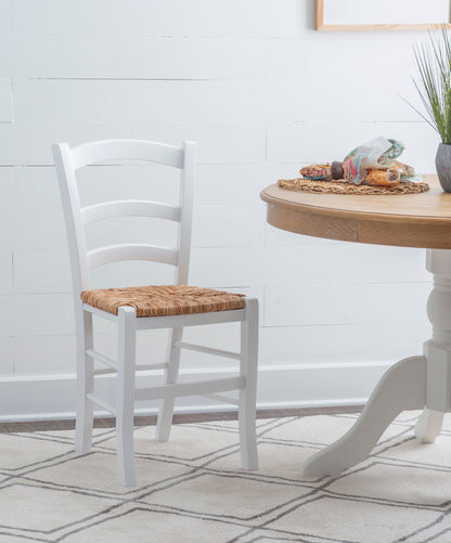 Chaise de salle à manger Venezia White Rush Seat (lot de 2)