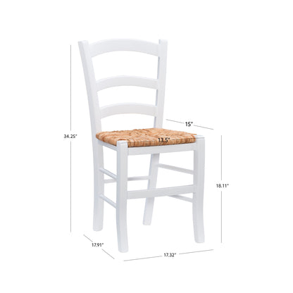 Chaise de salle à manger Venezia White Rush Seat (lot de 2)