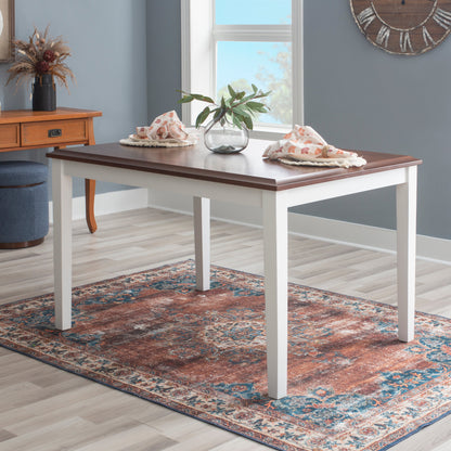 Ensemble de salle à manger Harrison Cherry et blanc 5 pièces