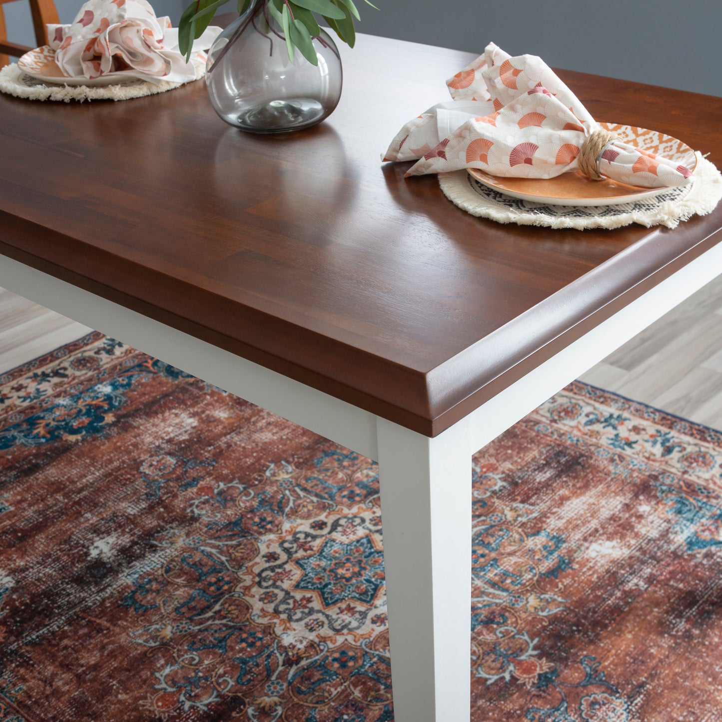 Ensemble de salle à manger Harrison Cherry et blanc 5 pièces