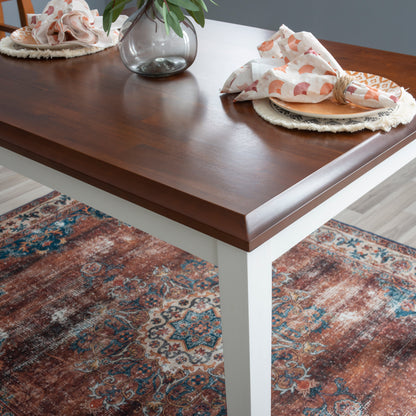 Ensemble de salle à manger Harrison Cherry et blanc 5 pièces