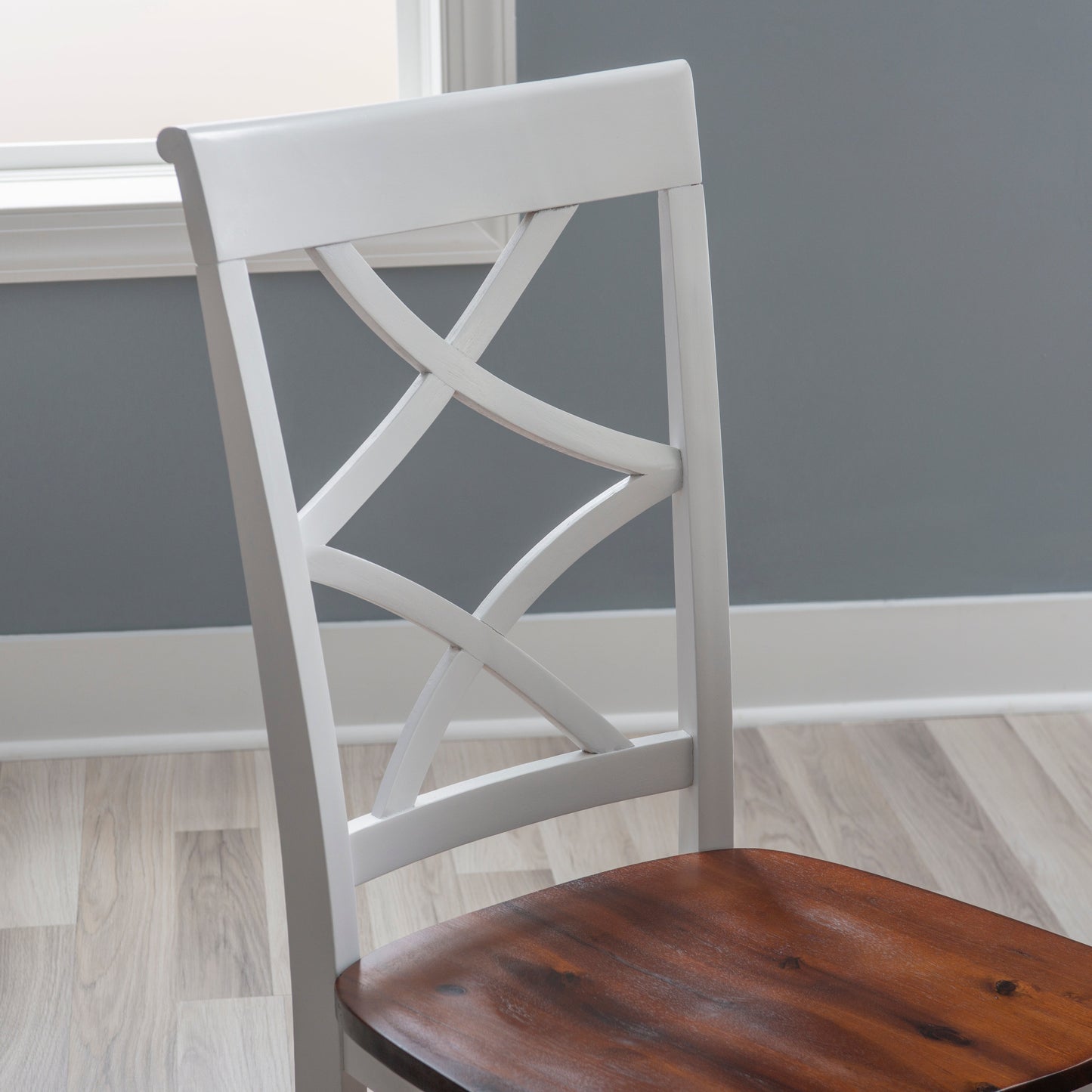 Ensemble de salle à manger Harrison Cherry et blanc 5 pièces