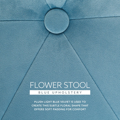 Tabouret de coiffeuse à fleurs