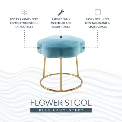 Tabouret de coiffeuse à fleurs