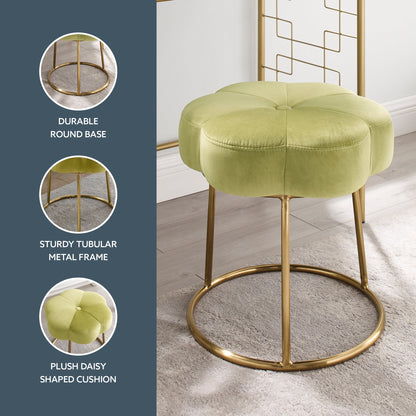 Tabouret de coiffeuse à fleurs