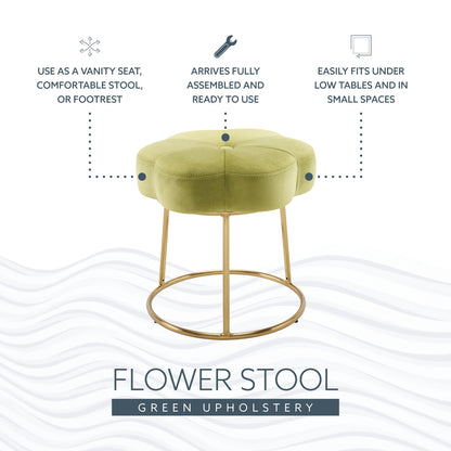 Tabouret de coiffeuse à fleurs