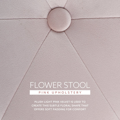 Tabouret de coiffeuse à fleurs