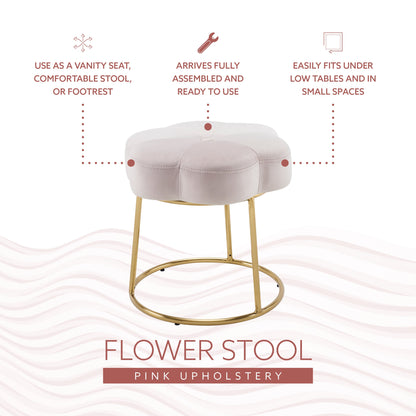 Tabouret de coiffeuse à fleurs