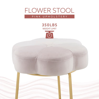 Tabouret de coiffeuse à fleurs