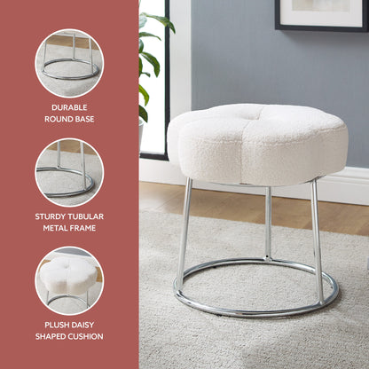 Tabouret de coiffeuse à fleurs