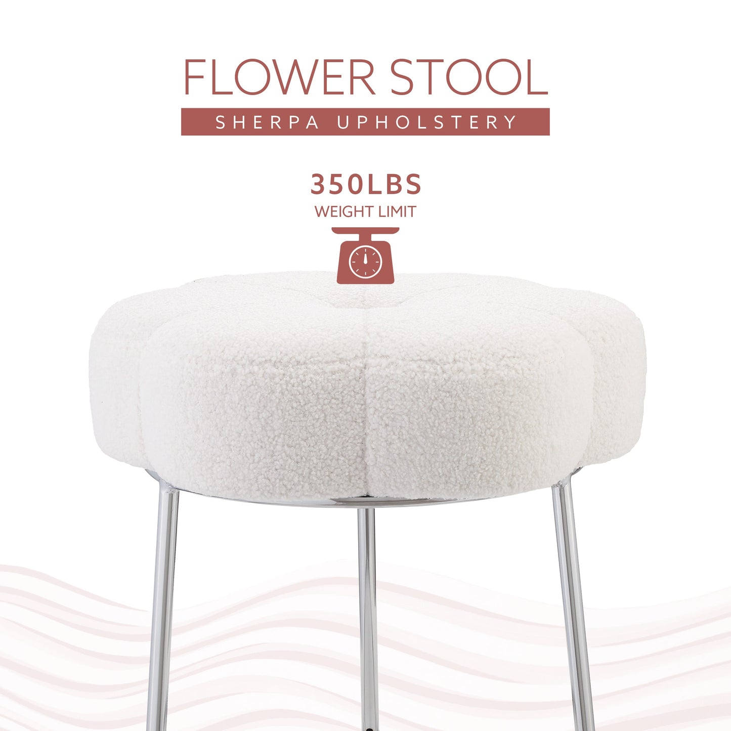 Tabouret de coiffeuse à fleurs