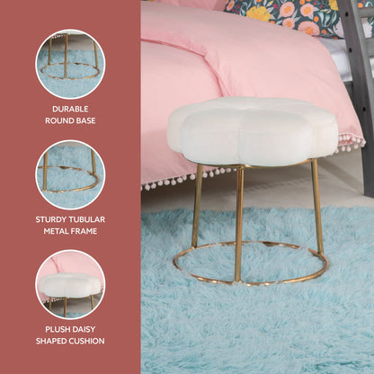 Tabouret de coiffeuse à fleurs