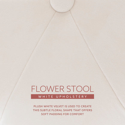 Tabouret de coiffeuse à fleurs