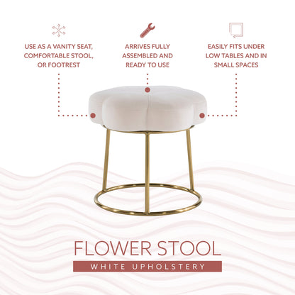 Tabouret de coiffeuse à fleurs
