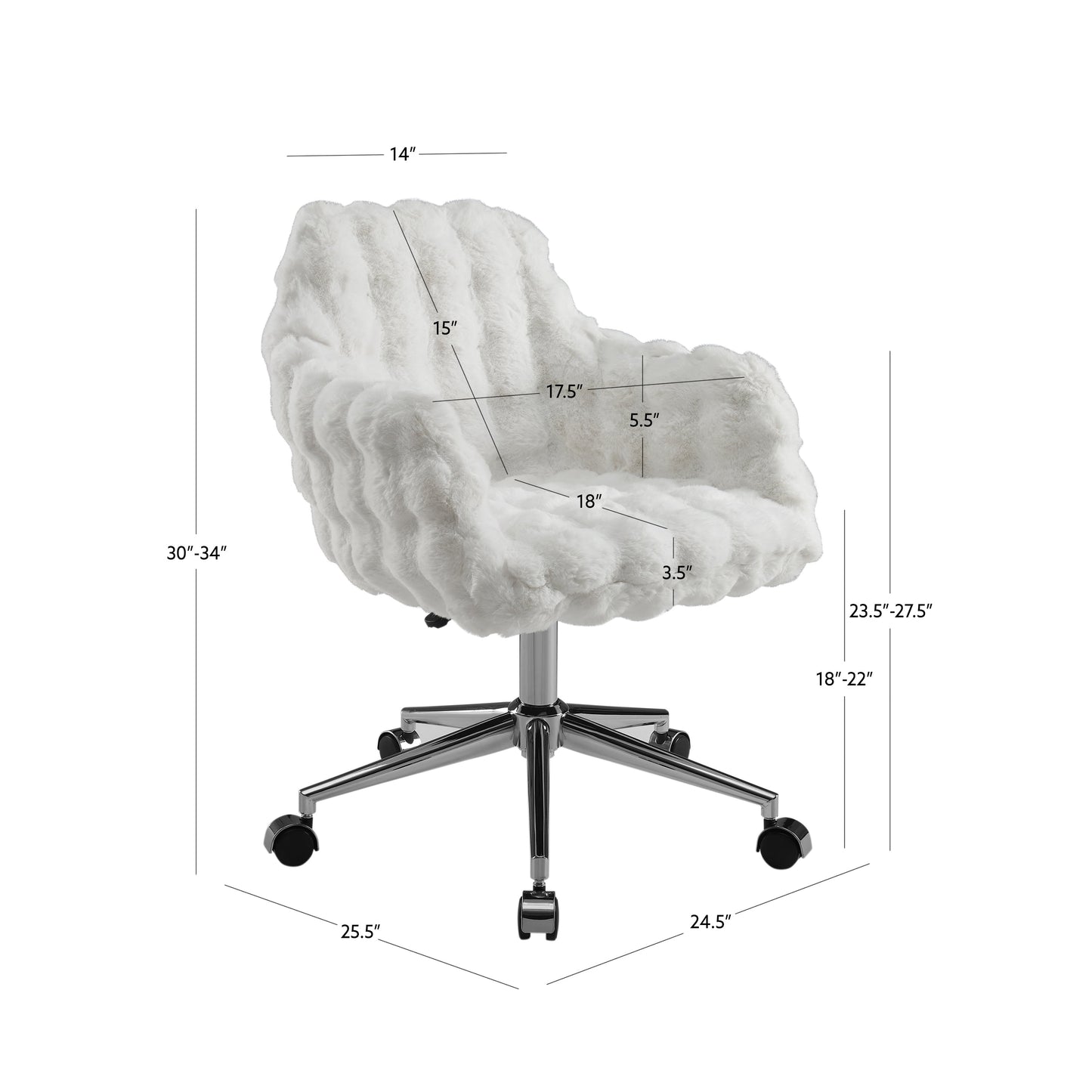 Chaise de bureau Dawson White Cloud Bubble