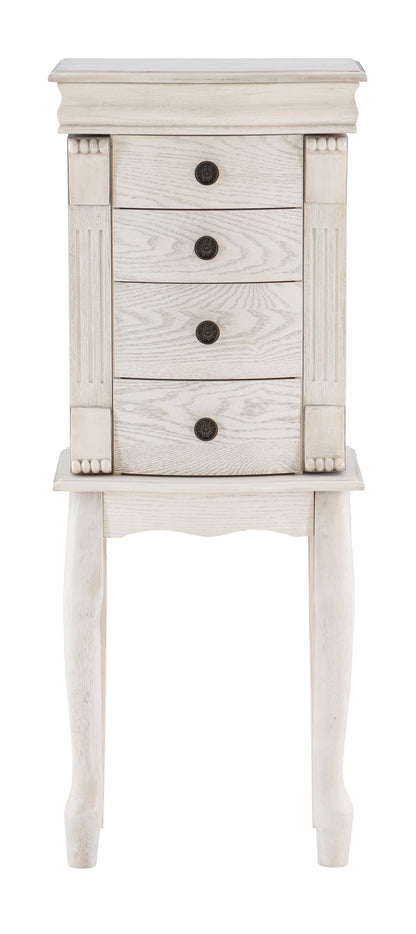 Armoire à bijoux Kellie blanc cassé