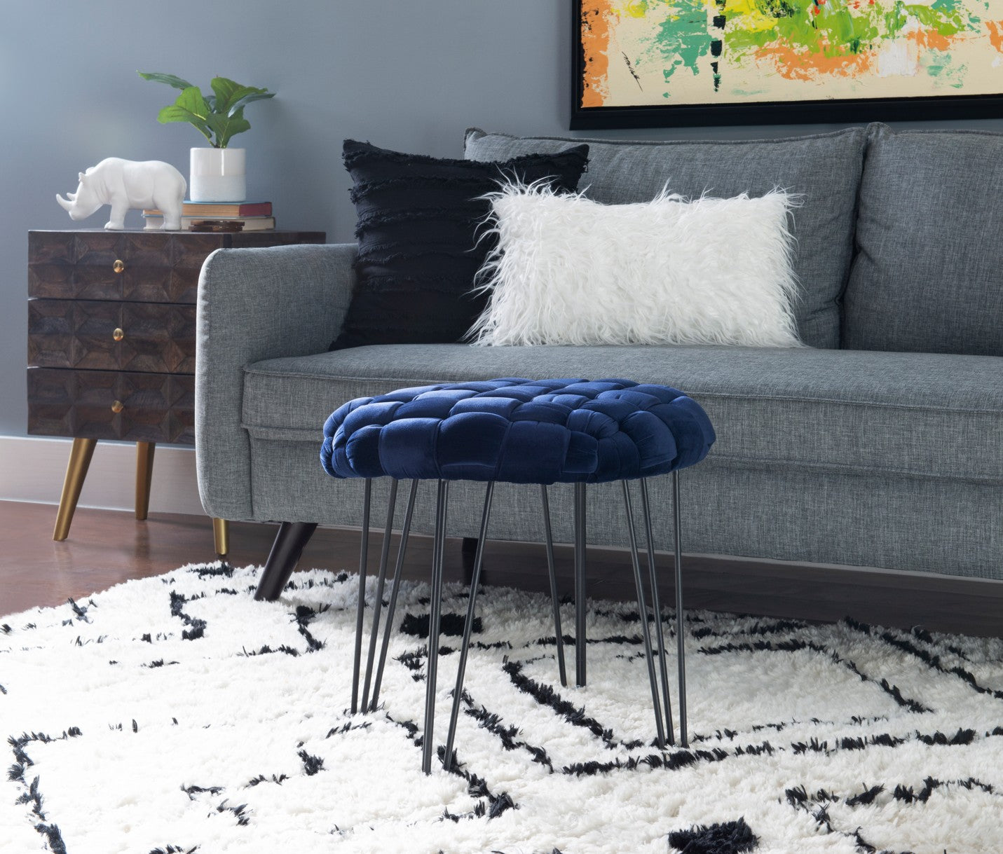 Tabouret rond écarlate