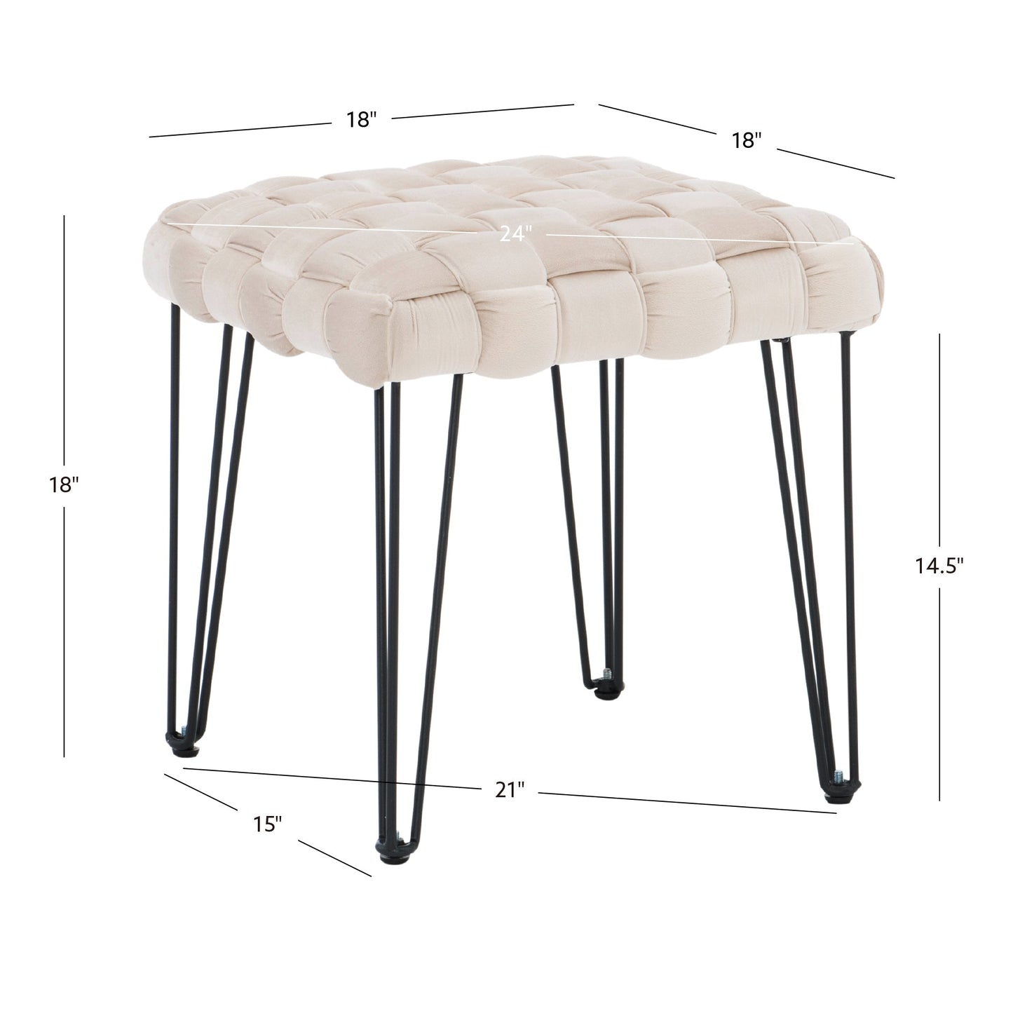 Tabouret ottoman carré Neva
