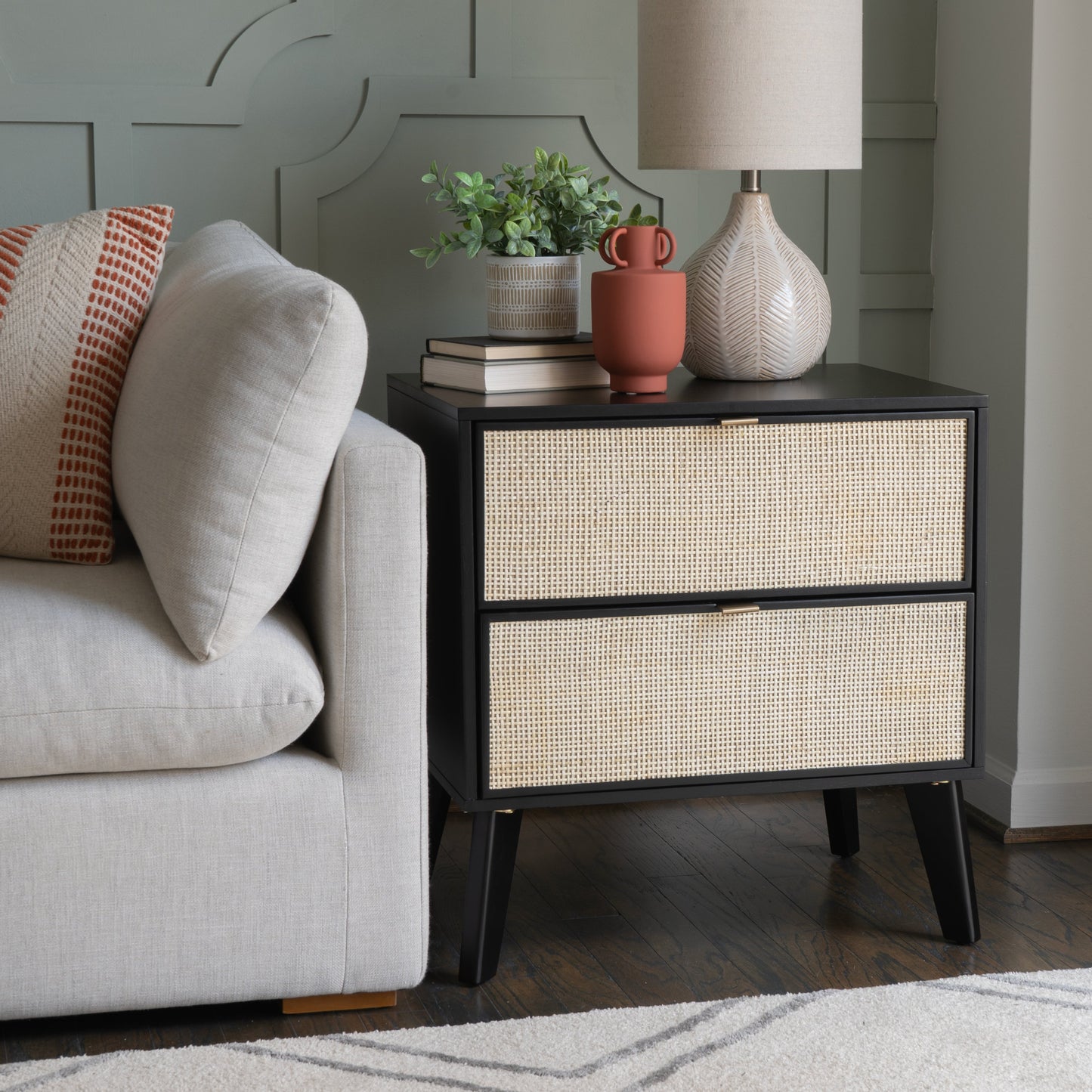 Table de chevet Claudette à 2 tiroirs