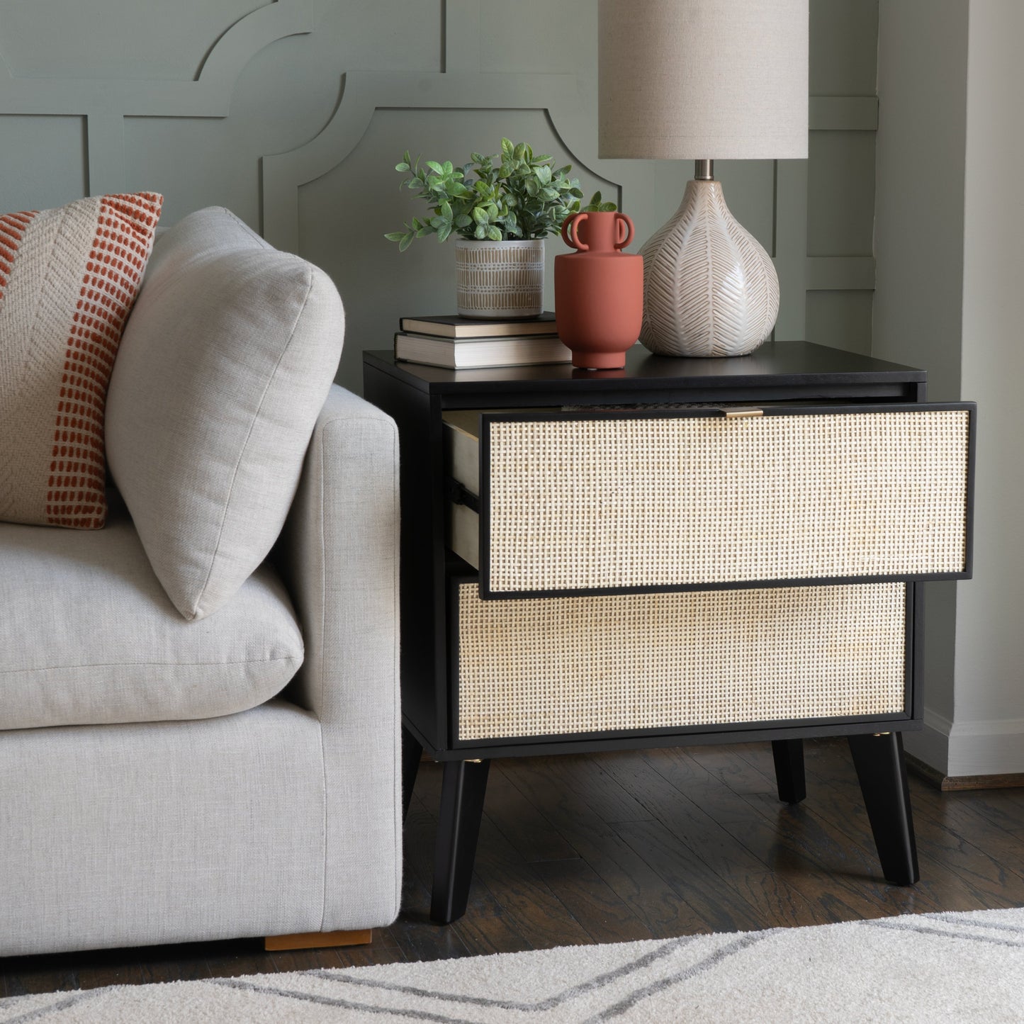 Table de chevet Claudette à 2 tiroirs