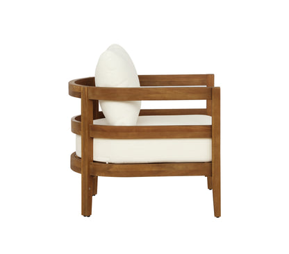 Fauteuil club d'extérieur marron Surfside