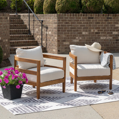 Fauteuil club d'extérieur marron Surfside