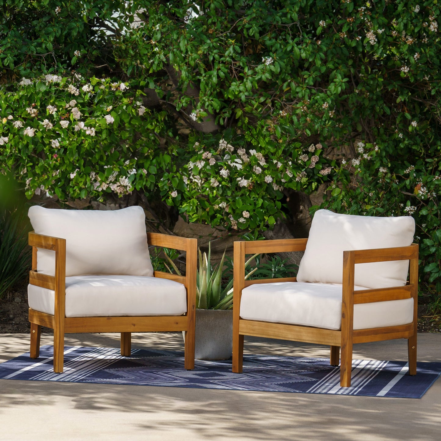 Fauteuil club d'extérieur marron Surfside