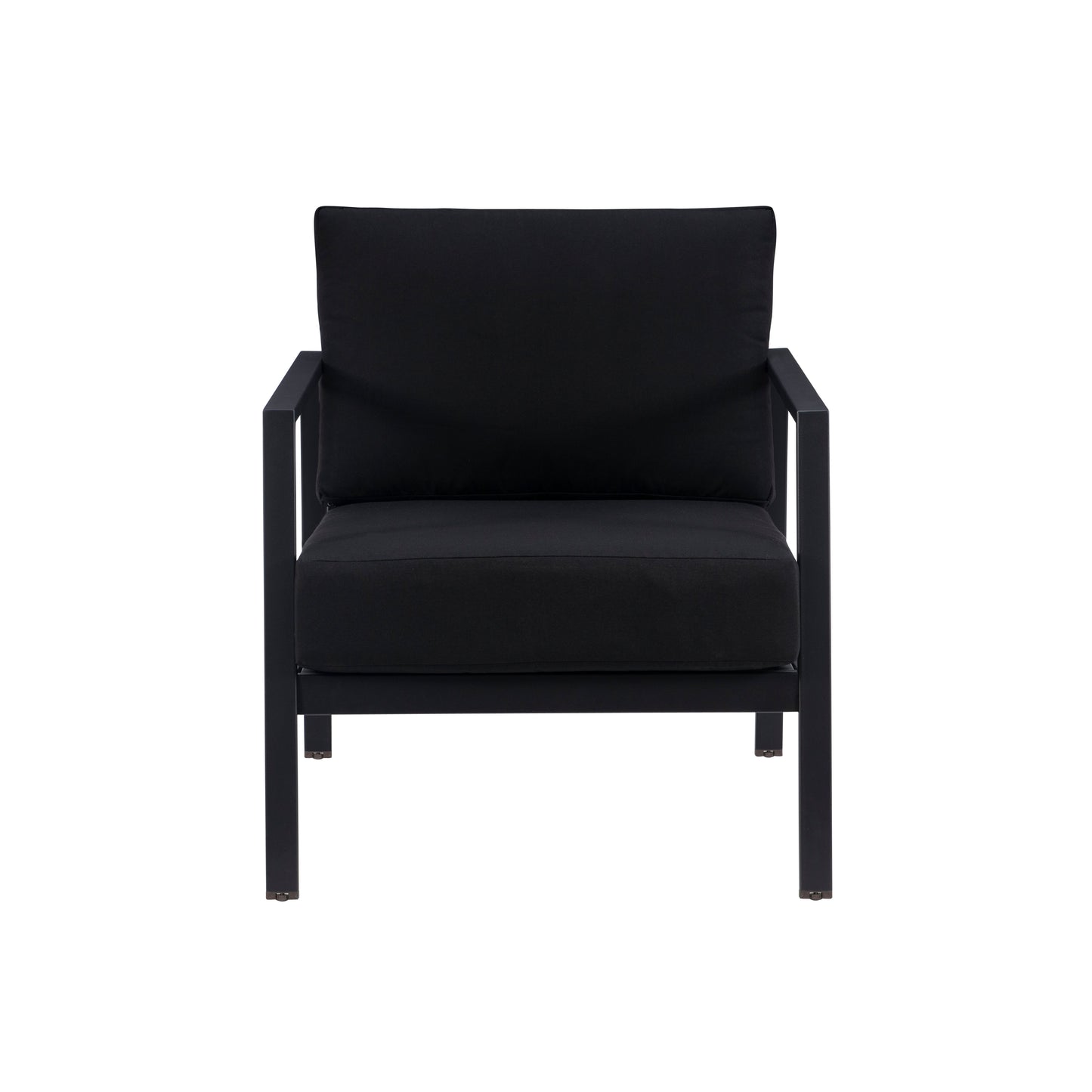 Fauteuil d'extérieur Alora en aluminium noir