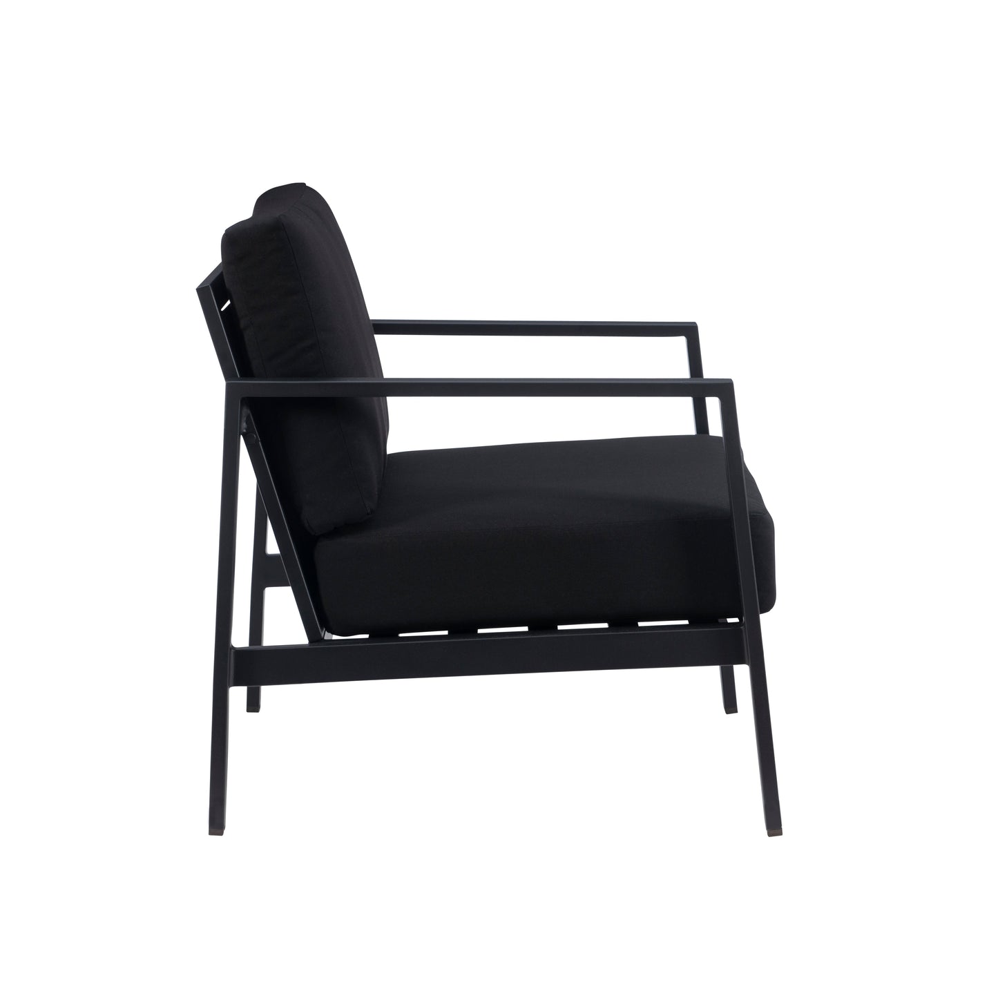 Fauteuil d'extérieur Alora en aluminium noir